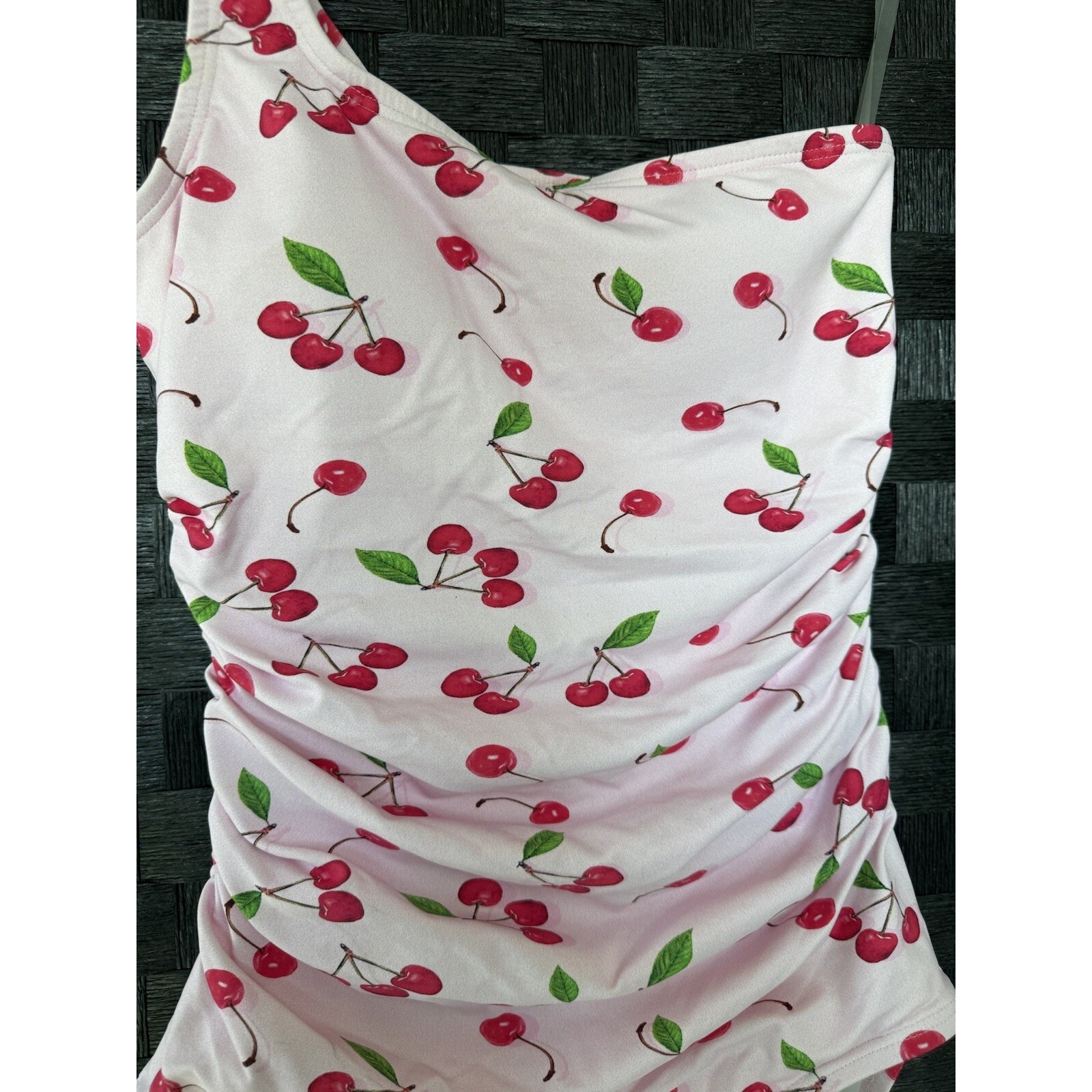 Pink Desert Women's Cherry One-Piece Swimsuit One Strap Size S Nwt — image 5 of 8
